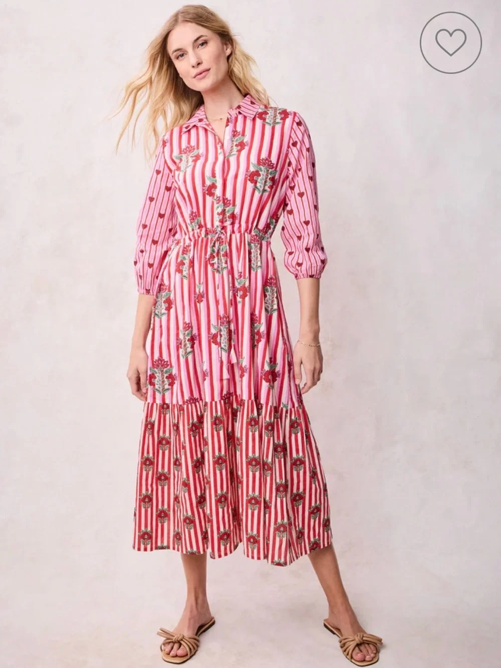 Women's Pink Striped Printfresh Dress - Picture 2 of 3